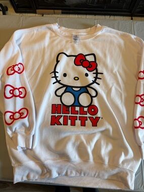Hello Kitty White Sweatshirt with Red and Blue Graphic